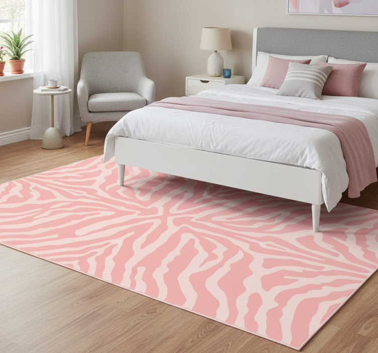 Tapete vinílico estampa de animal zebra rosa - TenStickers