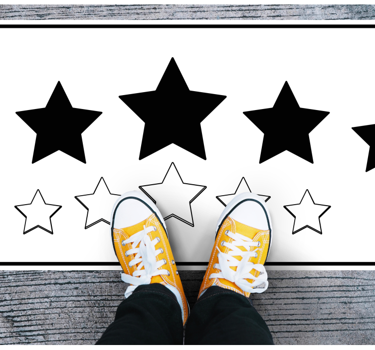 Tapete vinílico estrelas motivo branco e preto - TenStickers