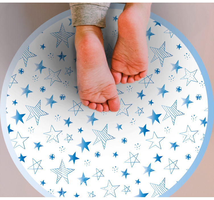 Tapete vinílico para bebés padrão azul estrelado - TenStickers