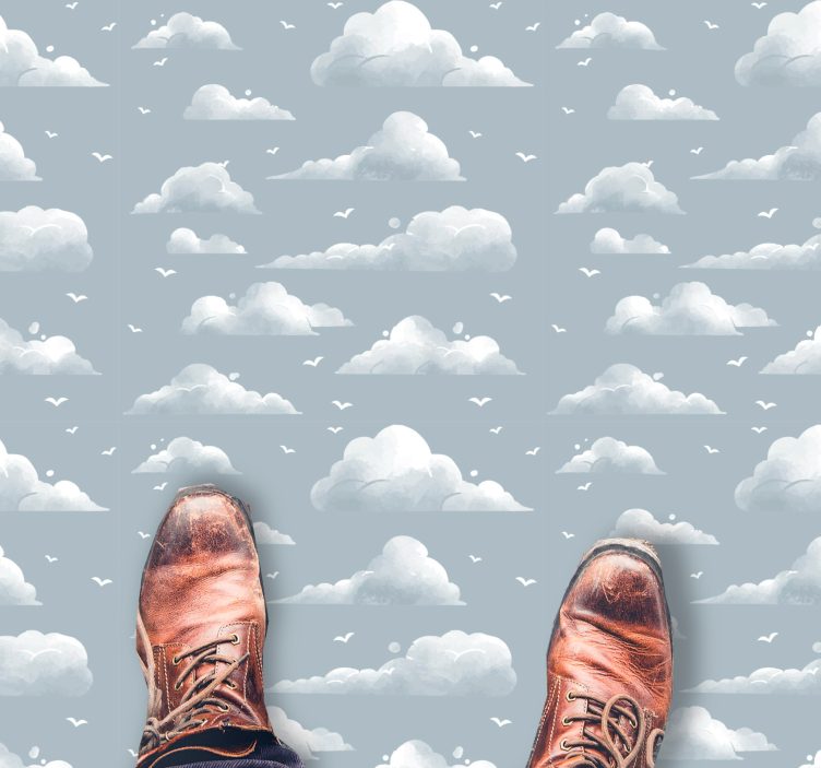 Tapete vinílico para bebés padrão de céu nublado - TenStickers