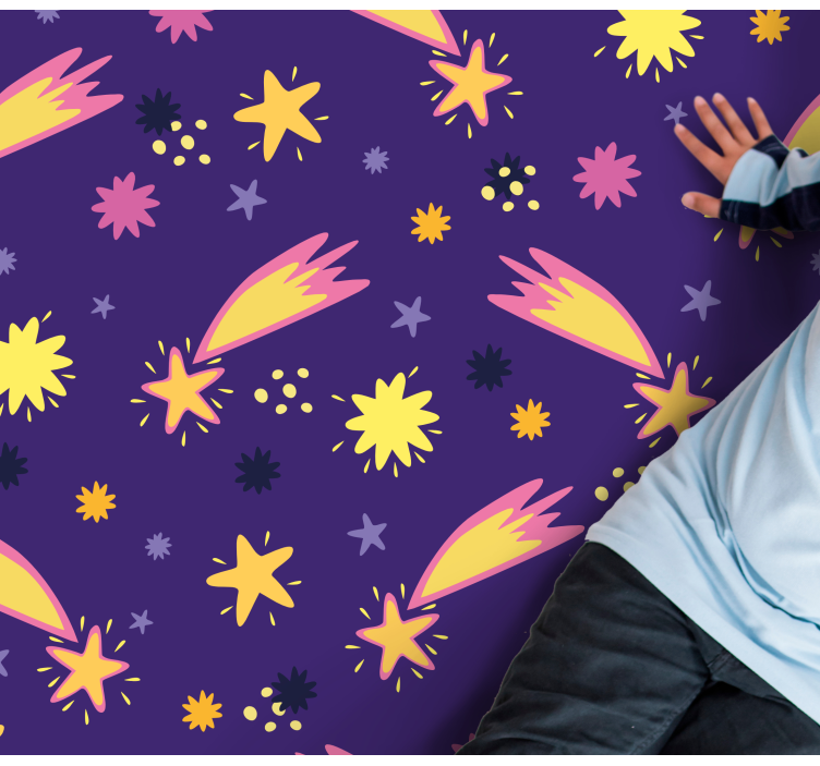 Tapete vinílico estrelas padrão de estrela cadente - TenStickers