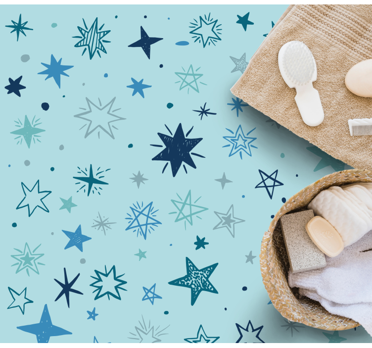 Tapete vinílico estrelas padrão de noite azul - TenStickers