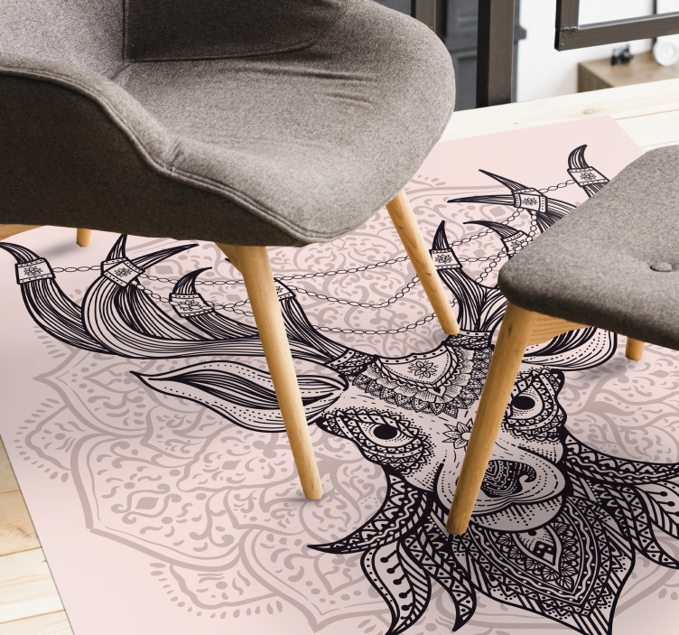 Tapete vinílico de animais motivo de veado cinza - TenStickers