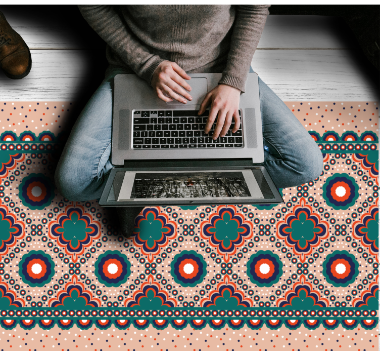 Tapete vinílico etnicas motivo floral ousado - TenStickers