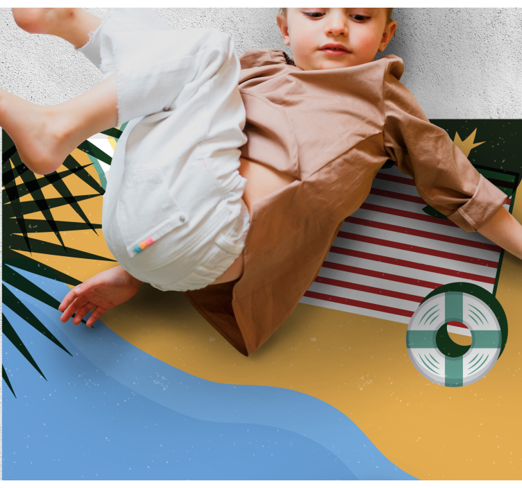 Tapete vinílico natureza cena de piquenique na praia - TenStickers