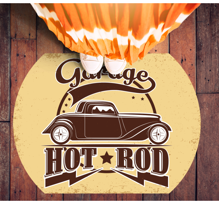Tapete vinílico vintage hot rod de garagem - TenStickers