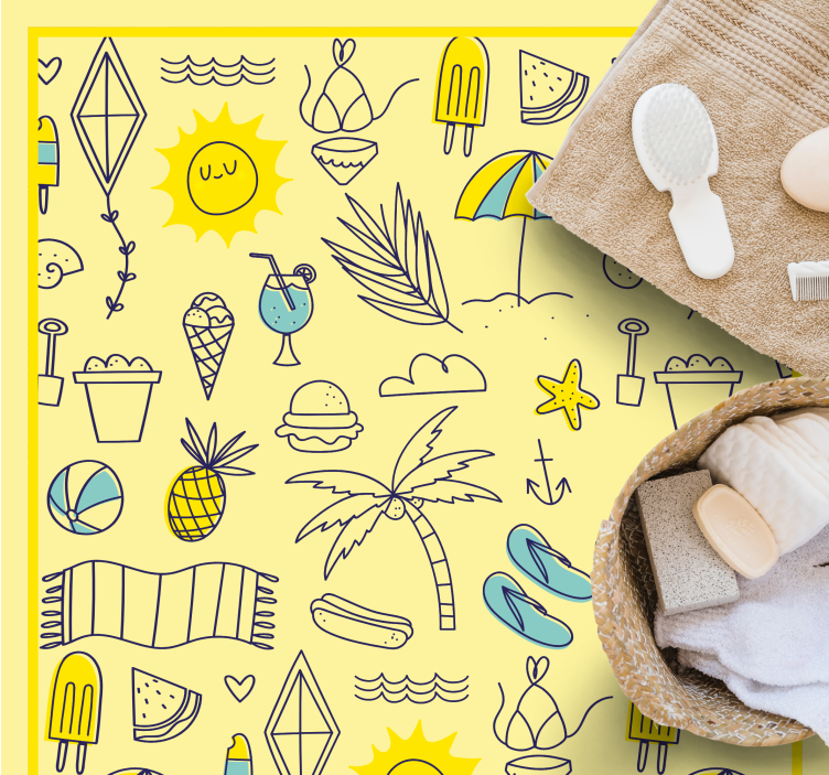 Tapete vinílico eventos vibrações de praia ensolarada - TenStickers