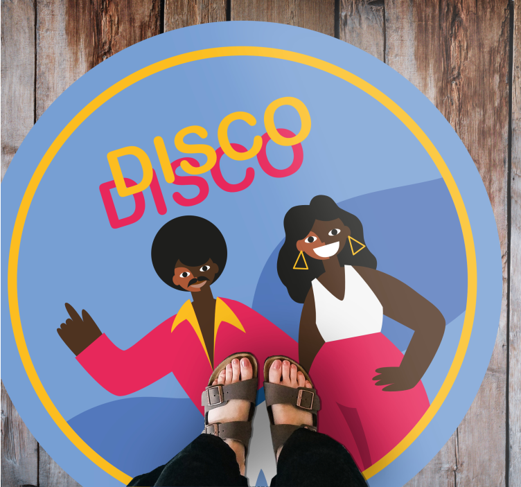 Tapete vinílico redondo vibrações discoteca elegantes - TenStickers