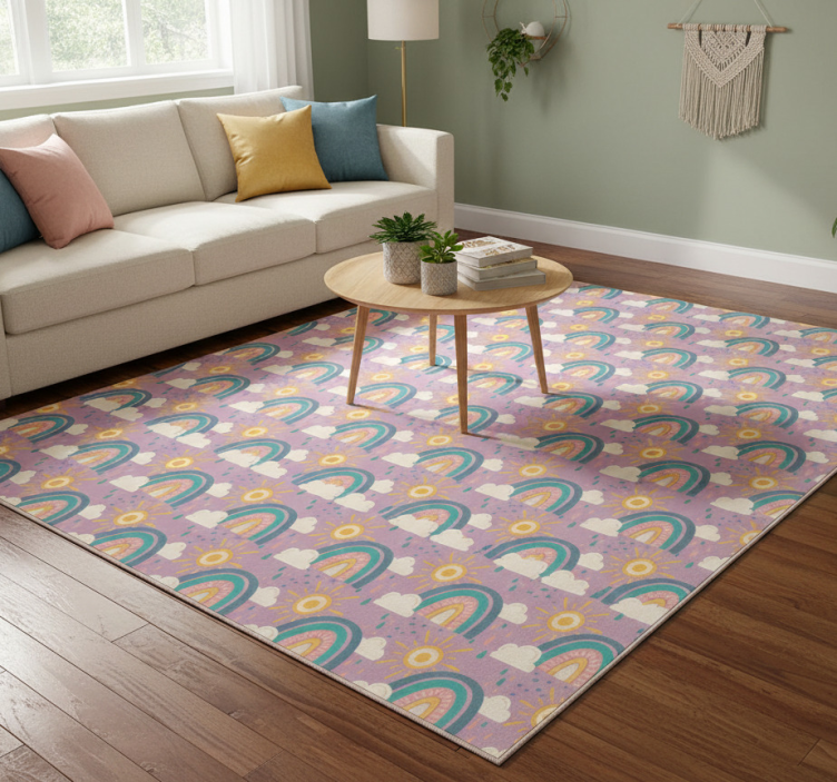 Tapete vinílico flores e plantas arcos-íris divertidos - TenStickers