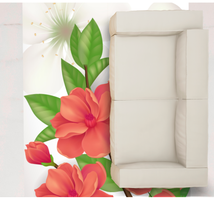 Tapete vinílico flores e plantas arranjo colorido de flores - TenStickers