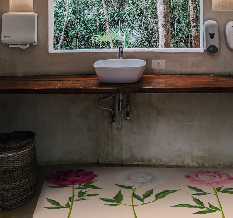 Tapete vinílico casa de banho arranjo de trio elegante - TenStickers