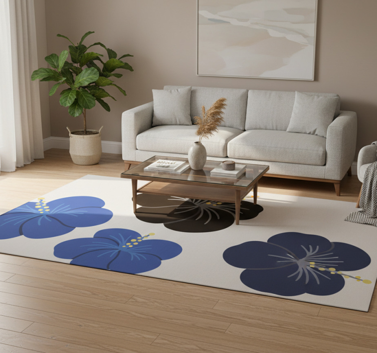 Tapete vinílico flores e plantas arranjo floral de hibisco - TenStickers