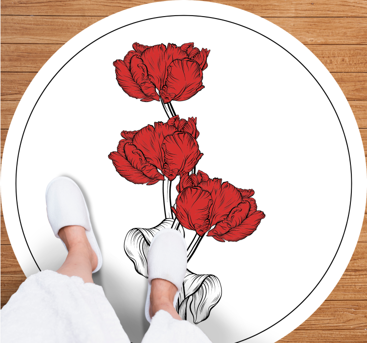 Tapete vinílico casa de banho arranjo floral vermelho - TenStickers