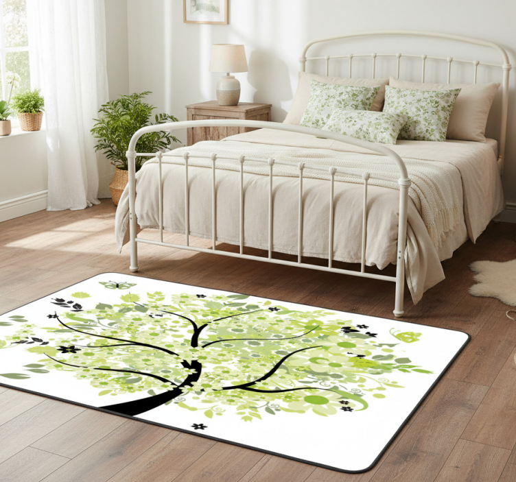 Tapete vinílico flores e plantas árvore verde primavera - TenStickers