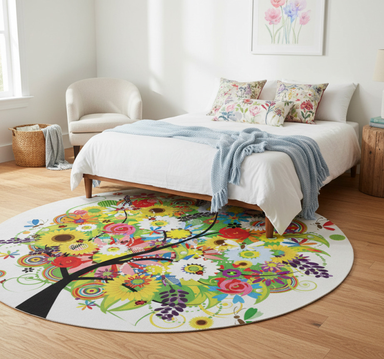 Tapete vinílico flores e plantas árvore de verão - TenStickers