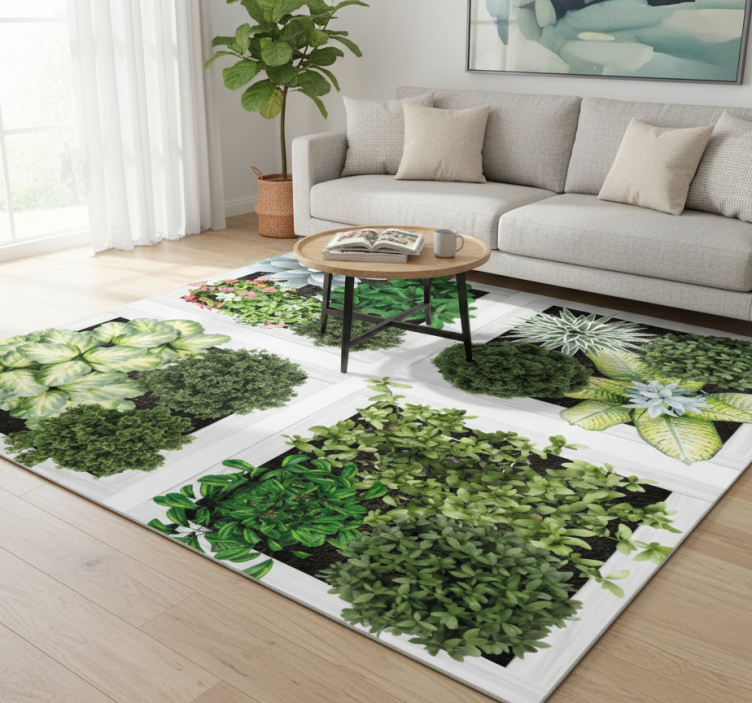 Tapete vinílico flores e plantas azulejos verticais - TenStickers