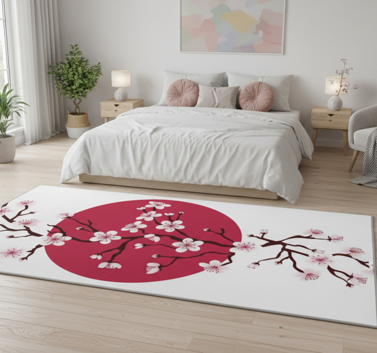 Tapete vinílico flores e plantas ramos de cerejeira - TenStickers