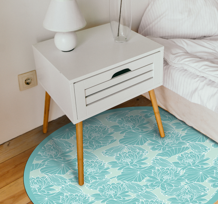 Tapete vinílico flores e plantas círculo com motivos florais - TenStickers