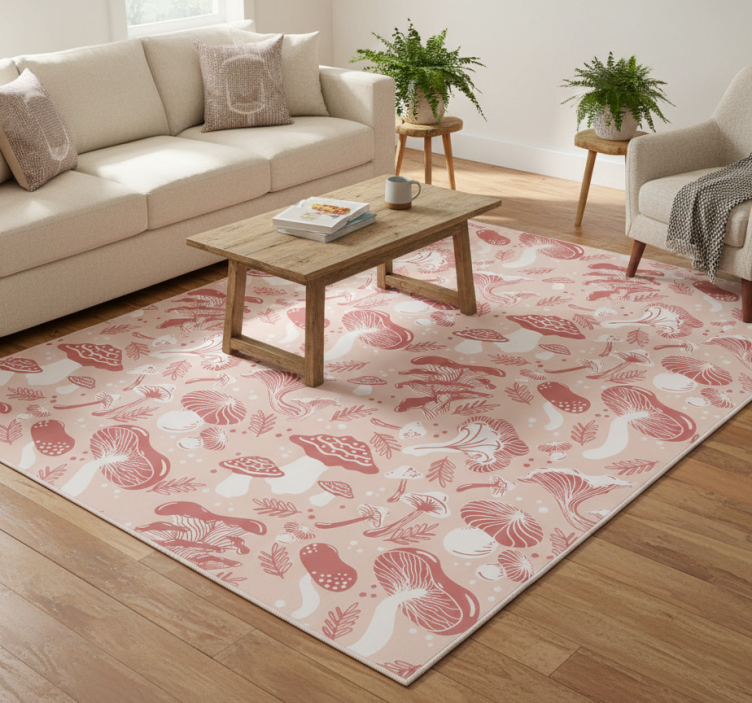 Tapete vinílico flores e plantas cogumelos na areia - TenStickers