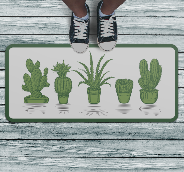 Tapete vinílico flores e plantas coleção de cactos - TenStickers
