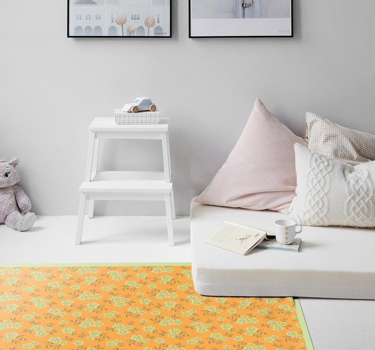 Tapete vinílico flores e plantas com padrão floral - TenStickers