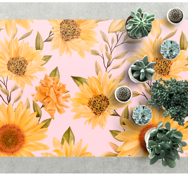 Tapete vinílico flores e plantas conceito floral de girassol - TenStickers