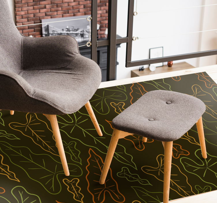 Tapete vinílico flores e plantas contornos frondosos - TenStickers