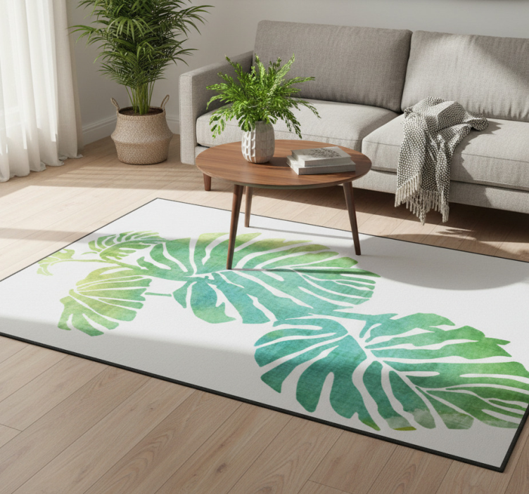 Tapete vinílico flores e plantas costela de adão - TenStickers