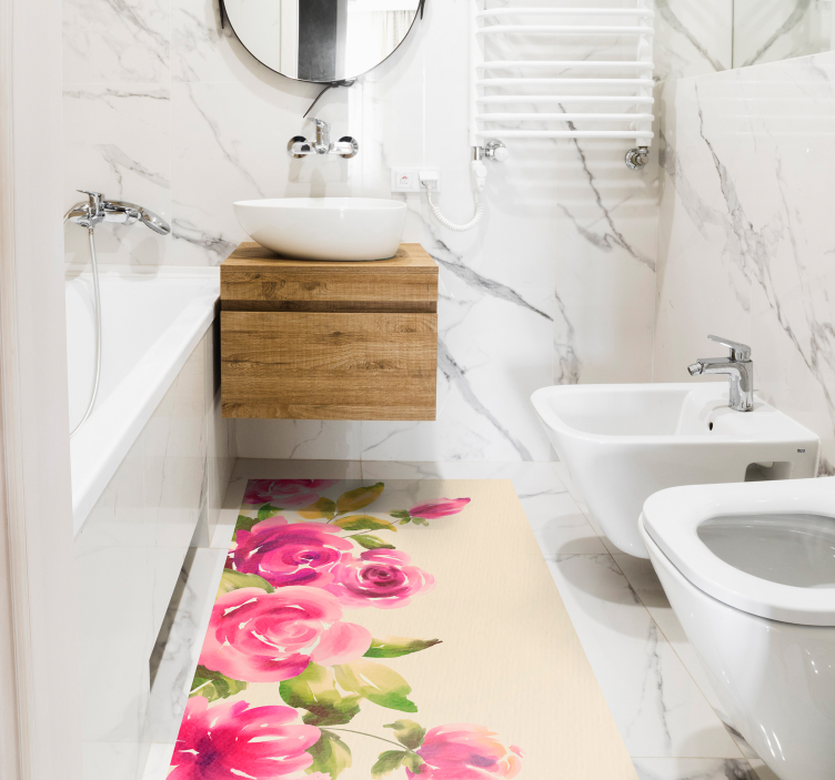 Tapete vinílico flores e plantas design floral rosa - TenStickers