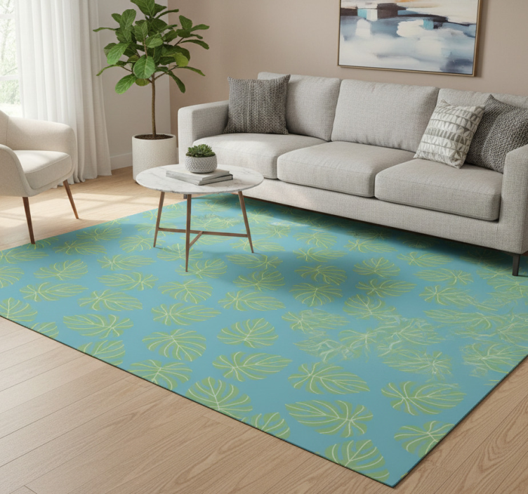 Tapete vinílico flores e plantas design folhas verdes verão - TenStickers