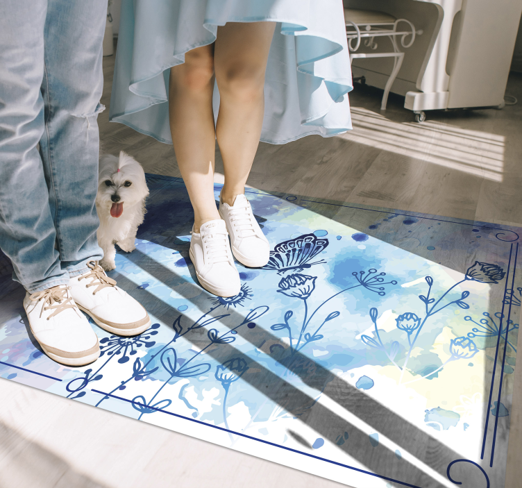 Tapete vinílico flores e plantas elegância floral aquarela - TenStickers