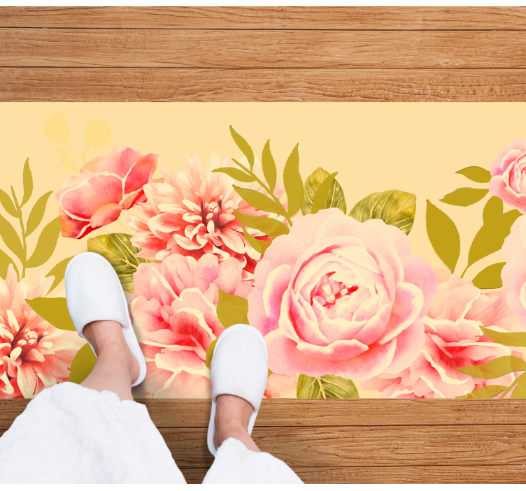 Tapete vinílico flores e plantas elegância floral em flores - TenStickers