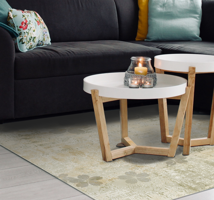 Tapete vinílico sala de estar elegância floral sutil - TenStickers