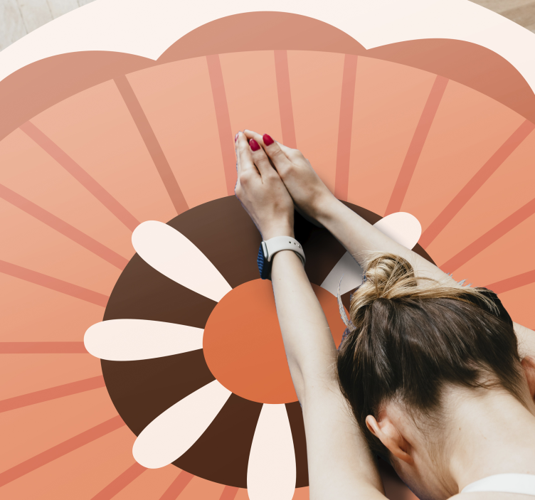 Tapete vinílico flores e plantas elemento circular floral - TenStickers