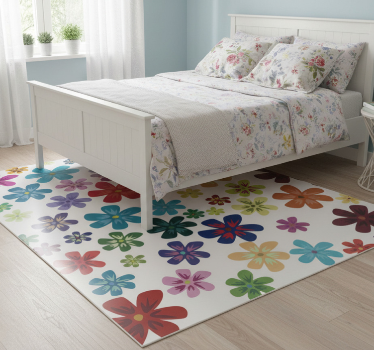 Tapete vinílico flores e plantas em cores vibrantes - TenStickers