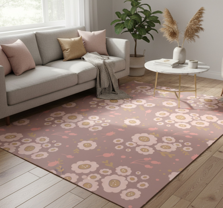 Tapete vinílico flores e plantas em padrão pastel - TenStickers