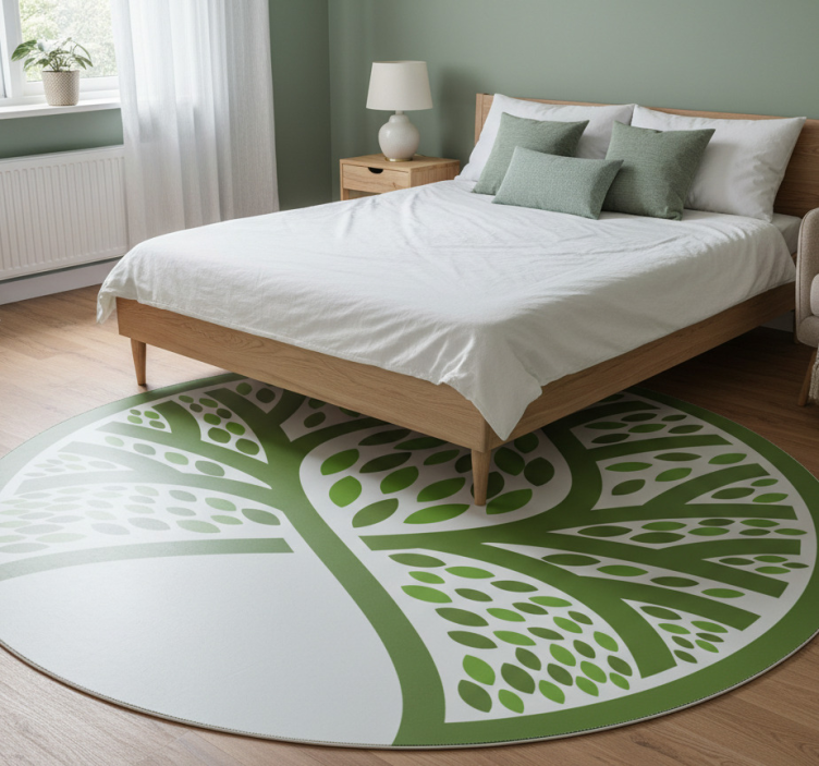Tapete vinílico flores e plantas emblema natural folhoso - TenStickers
