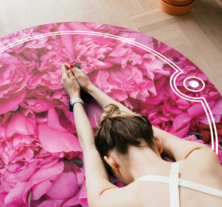 Tapete vinílico flores e plantas espaço de meditação floral - TenStickers