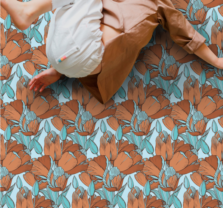 Tapete em vinil infantil esquema de flores - TenStickers