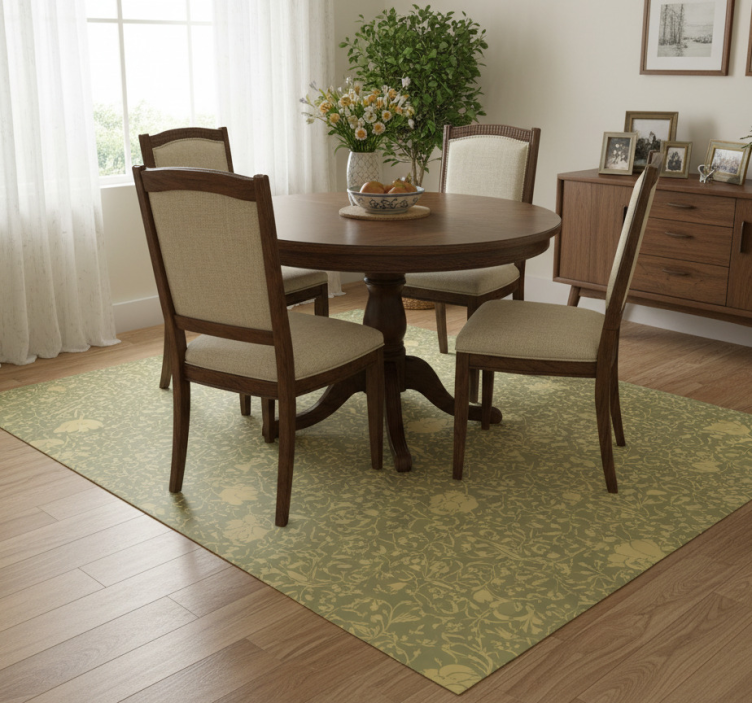 Tapete vinílico flores e plantas estilo dourado e verde - TenStickers