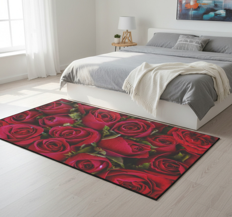 Tapete vinílico flores e plantas estilo floral vermelho - TenStickers
