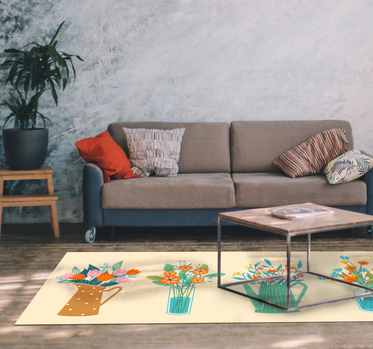 Tapete vinílico flores e plantas exibição floral - TenStickers