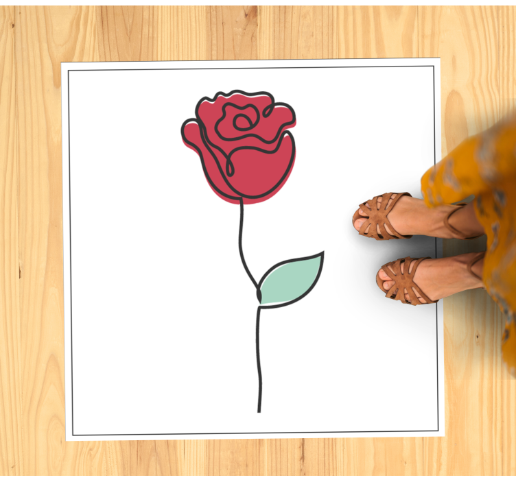 Tapete vinílico flores e plantas flor de rosa elegante - TenStickers