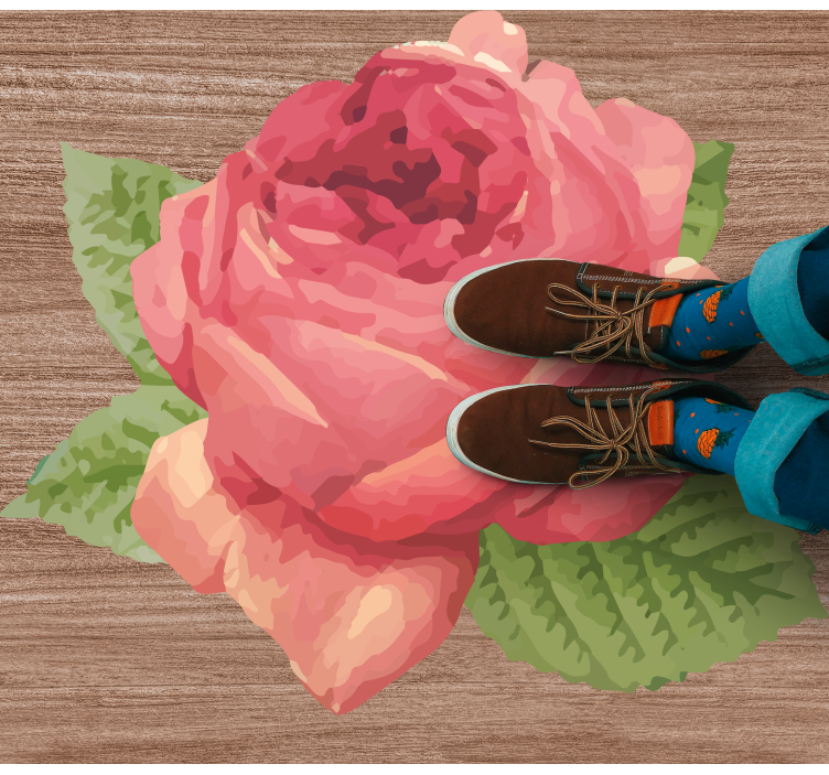 Tapete vinílico flores e plantas flor de rosa vibrante - TenStickers