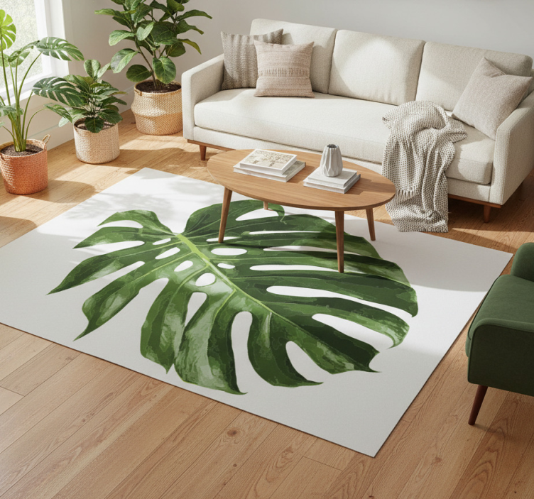 Tapete vinílico flores e plantas folha de monstera deliciosa - TenStickers