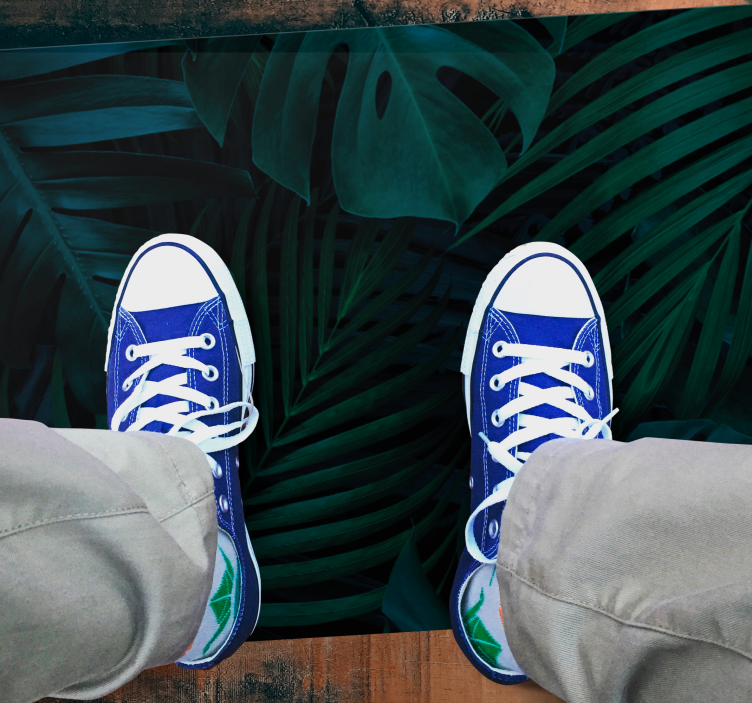 Tapete vinílico de flores e plantas folhagem tropical - TenStickers