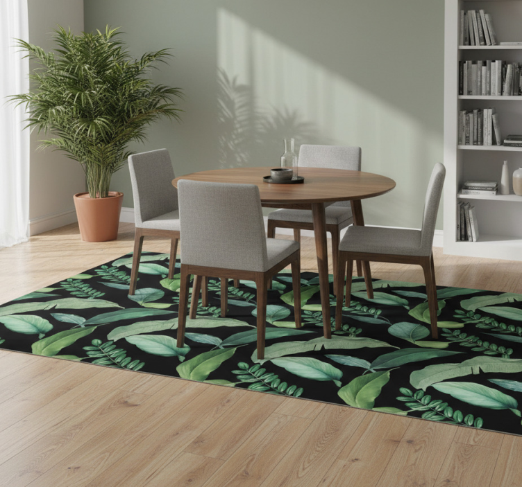 Tapete vinílico flores e plantas folhas cinzas à noite - TenStickers