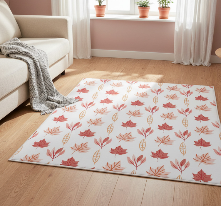 Tapete vinílico flores e plantas folhas rosa outono - TenStickers