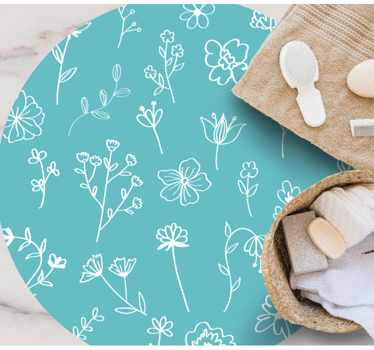 Tapete vinílico flores e plantas ilustrações elegantes - TenStickers