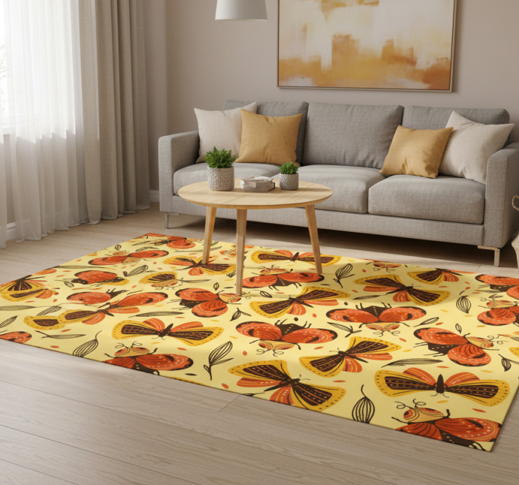 Tapete vinílico flores e plantas imagem de borboleta na flor - TenStickers